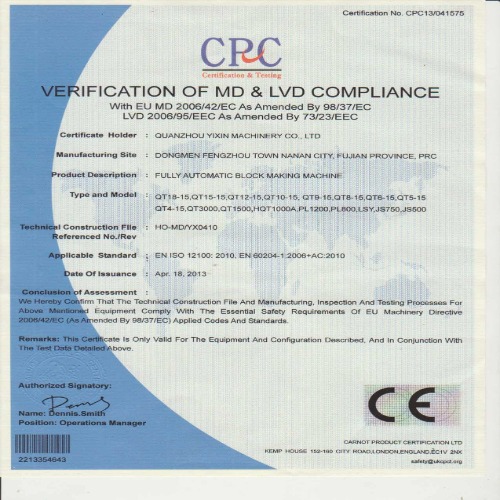 Hydraulic Cement Sand Block Construction Machine